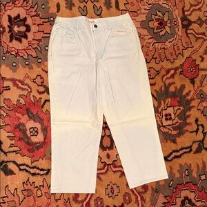 Talbots Pale Blue Casual Cropped Pants & cotton lace sleeve top